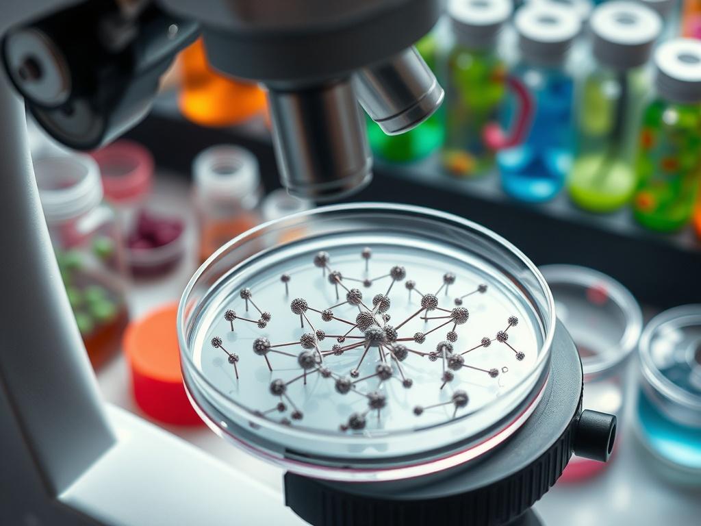 A hyper realistic close up shot of a petri dish