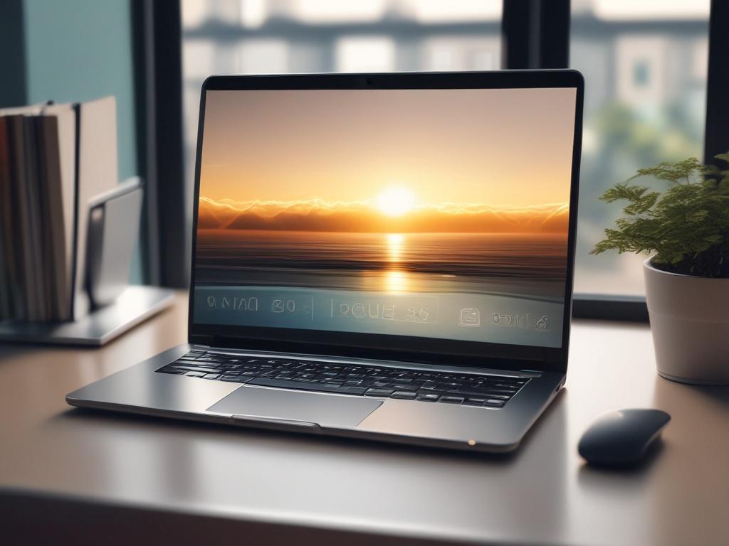A sleek, hyper glossy laptop displaying the interface of an
