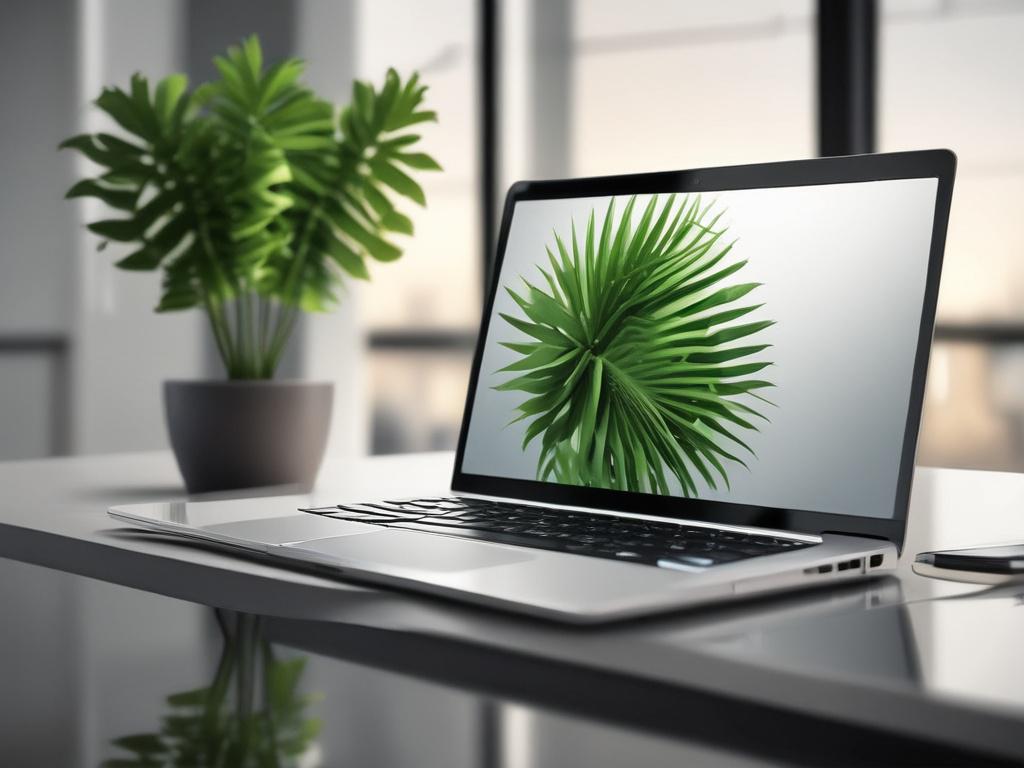a sleek, modern laptop displaying a beautifully designed website on