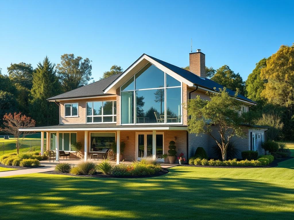 **Prompt for AI Image Generation:**

Create a highly realistic, high-resolution photograph of a serene residential treatment facility that emphasizes the concept of safe and supportive inpatient drug rehabilitation. The composition should be simple and focused on a single subject: a licensed residential rehab facility nestled in a tranquil countryside setting.

**Subject Matter:**
The centerpiece should be a modern, welcoming rehab center, showcasing features like large windows that allow natural light to f