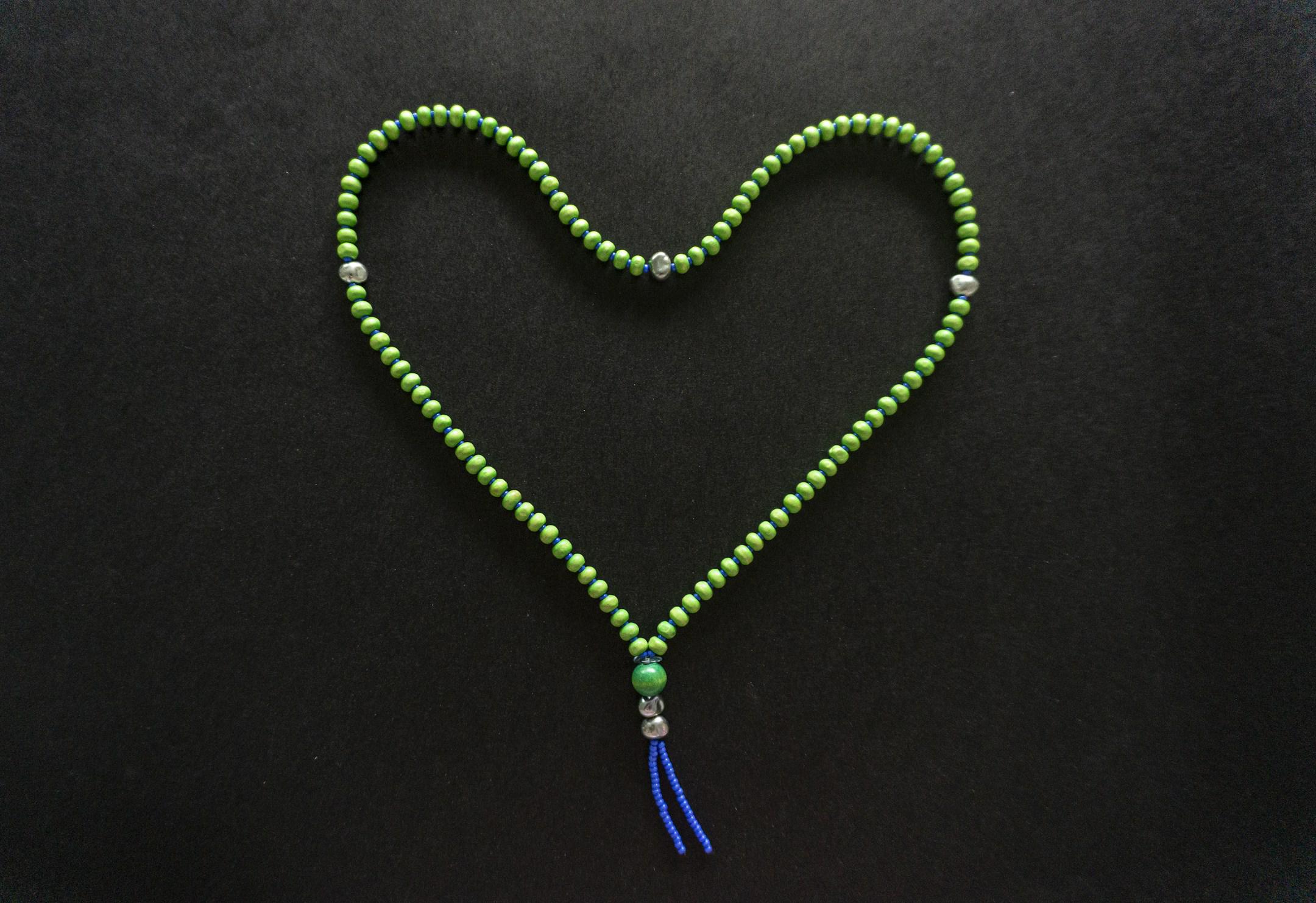 Heart shape from buddhist mala beads