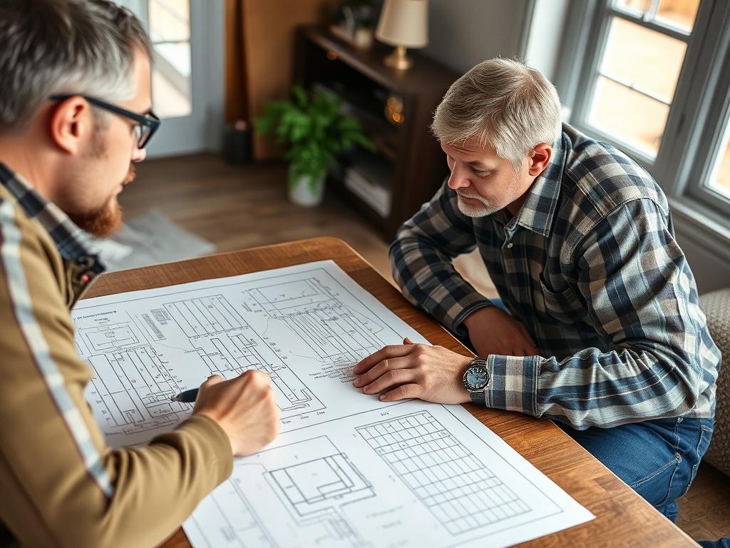 A close up shot of a technician discussing a radon