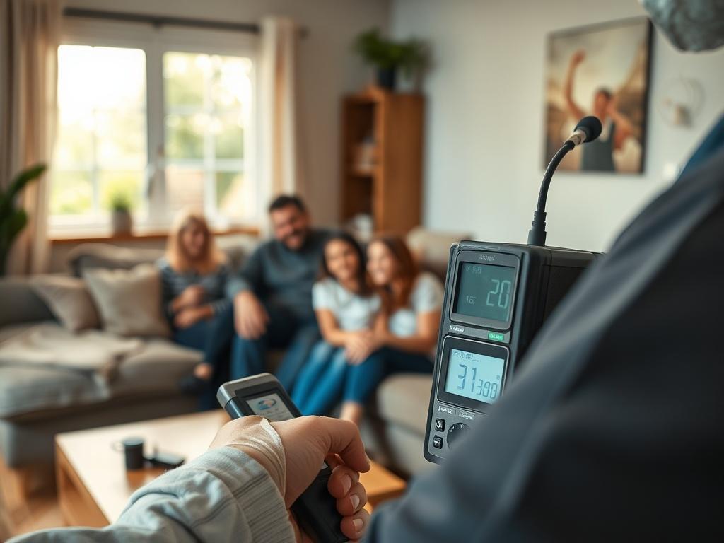 A close up shot of a technician conducting post mitigation