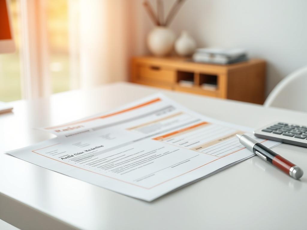 A close-up shot of a detailed radon report on a clean, white desk. The report should be prominently displayed with visible sections such as 'Radon Levels', 'Mitigation Recommendations', and 'Test Results'. The background should be softly blurred to keep the focus on the report, and the lighting should be bright and inviting, creating a sense of professionalism and clarity.