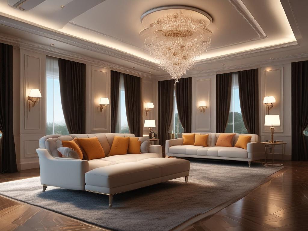 A luxurious setting with a stunning escort dressed elegantly, exuding