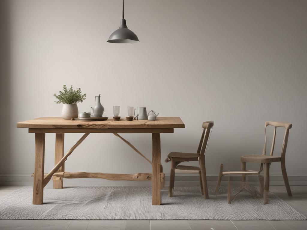 rustic dining table, wooden furniture, handmade
