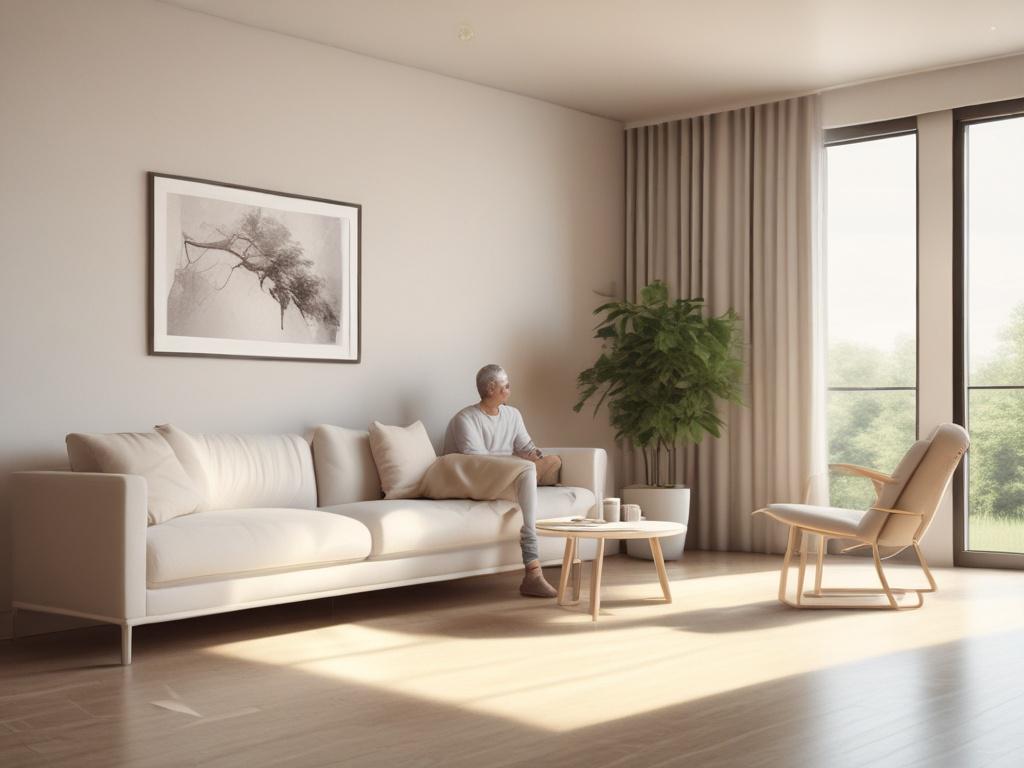 soft tones, gentle lighting, peaceful atmosphere, a serene consultation space