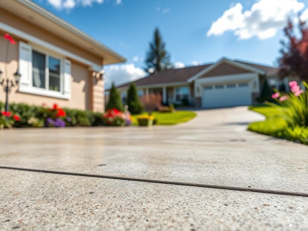 A close up shot of a pristine driveway after cleaning,