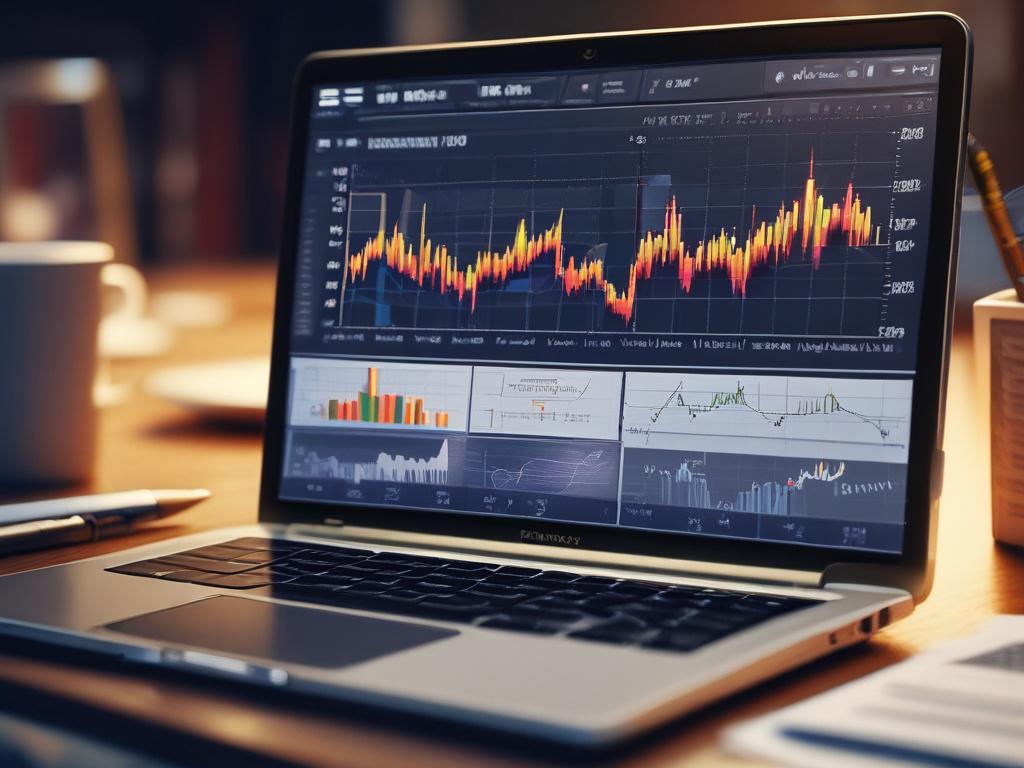 a close up shot of a stock market analysis on