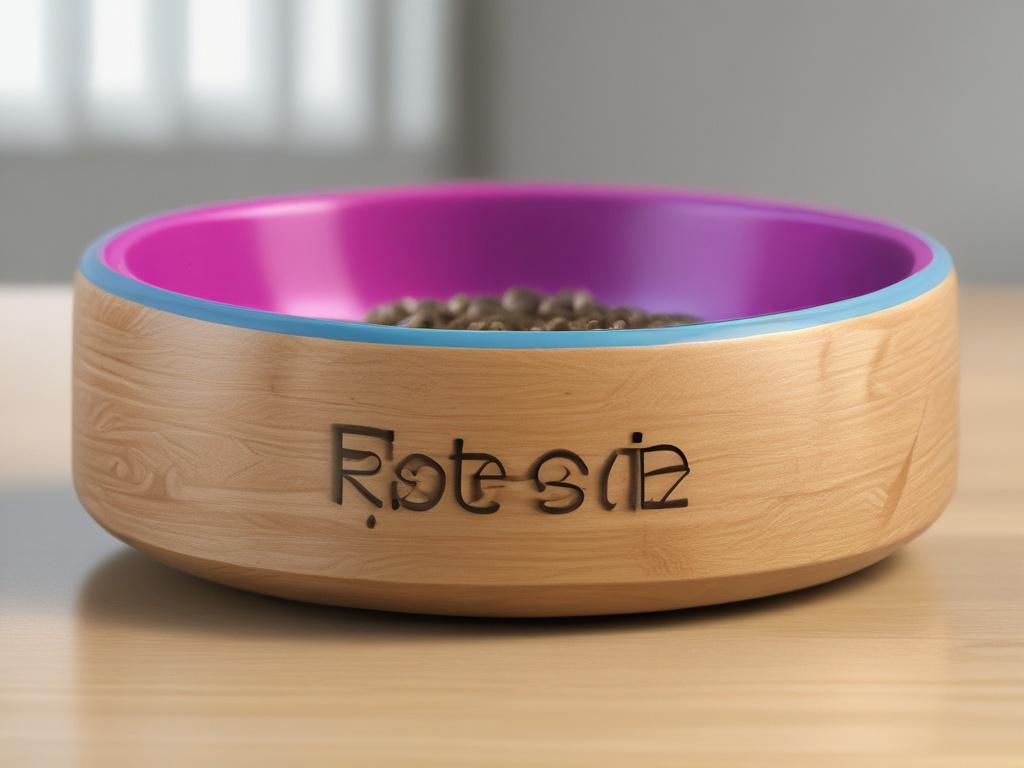 A realistic high resolution of a personalized pet bowl with