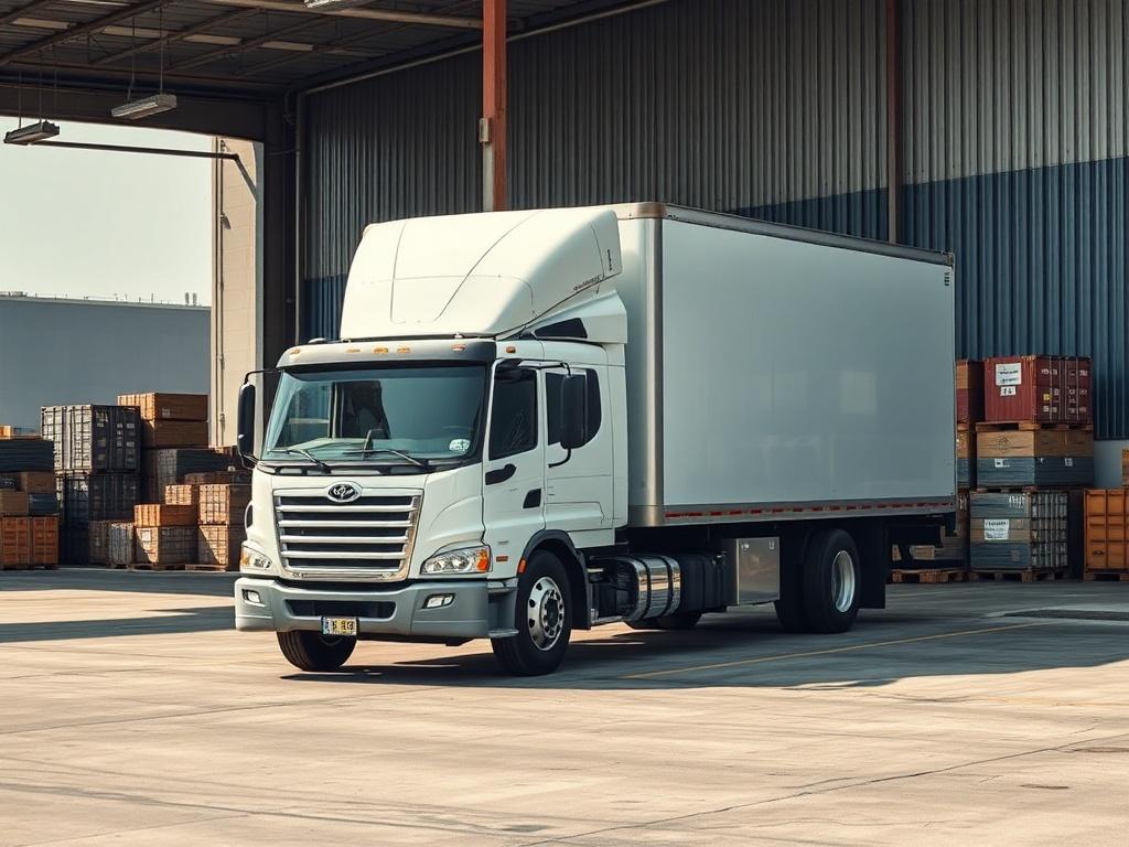 A realistic high resolution of a 26 foot box truck