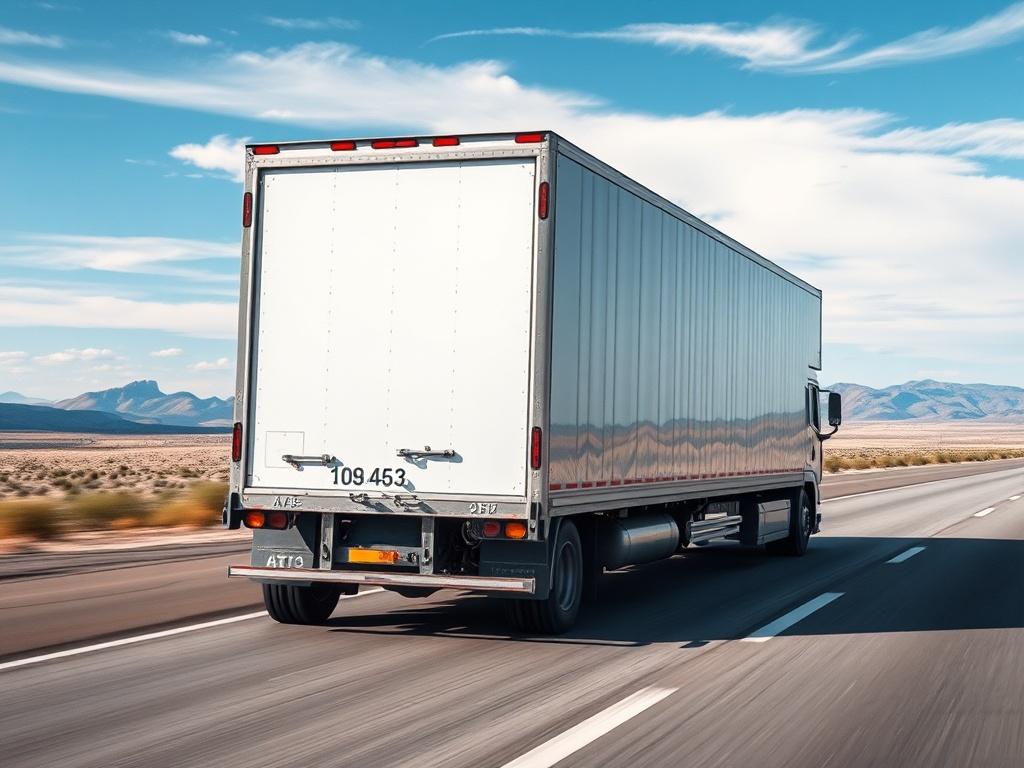 A realistic high resolution of a 26 foot box truck