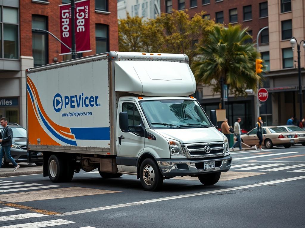 A realistic high resolution of a 26 foot box truck