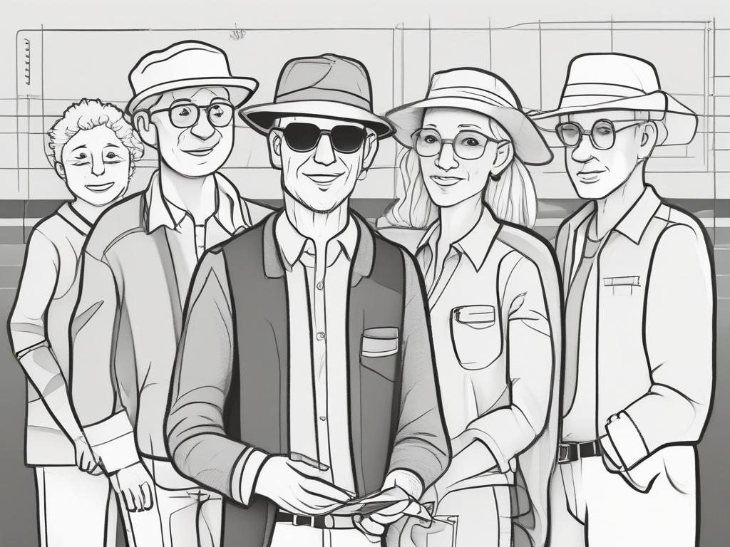 Create a high-quality illustration that encapsulates the theme "Understanding Payment Preferences Across Generations." The composition should be simple and clear with a single, prominent subject: a diverse group of people representing different generations—Baby Boomer, Generation X, Millennial, and Generation Z. 

The Baby Boomer should be depicted holding cash, while Generation X interacts with a credit card, the Millennial should be using a smartphone for a digital payment app, and Generation Z could be s