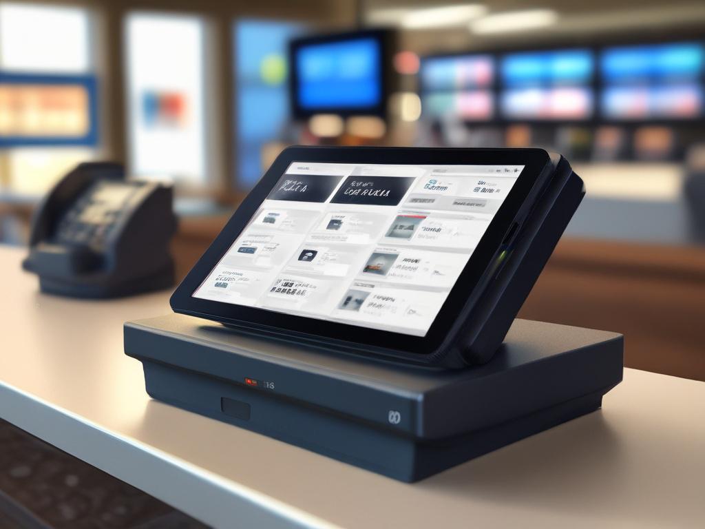 A close up shot of a sleek, modern POS system