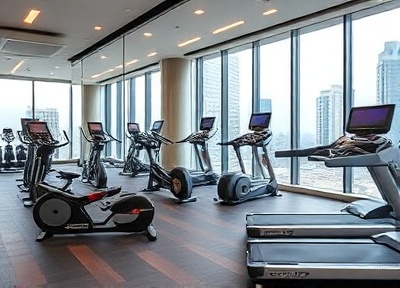 Fitness center with modern equipment