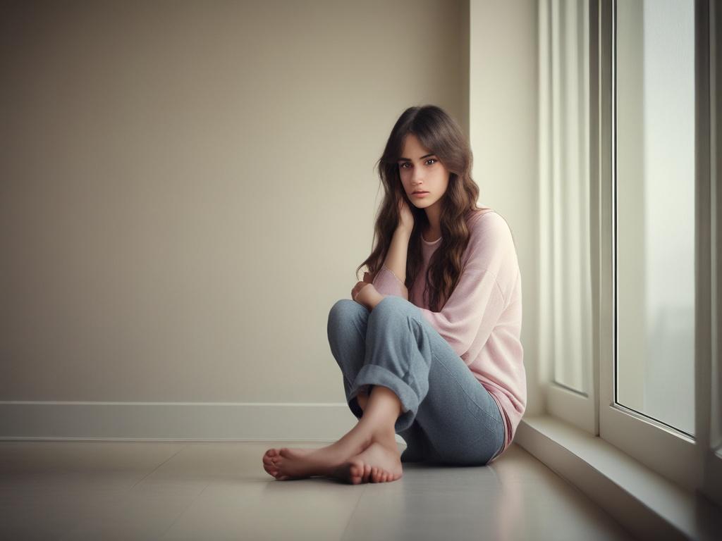Create a realistic high resolution featuring a single subject—a thoughtful