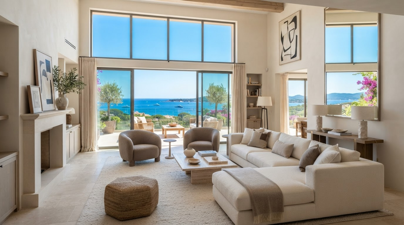 Sylwia Kaminska Luxury Property Broker French Riviera Villa Willarth Ramatuelle Saint-Tropez Living Landscape