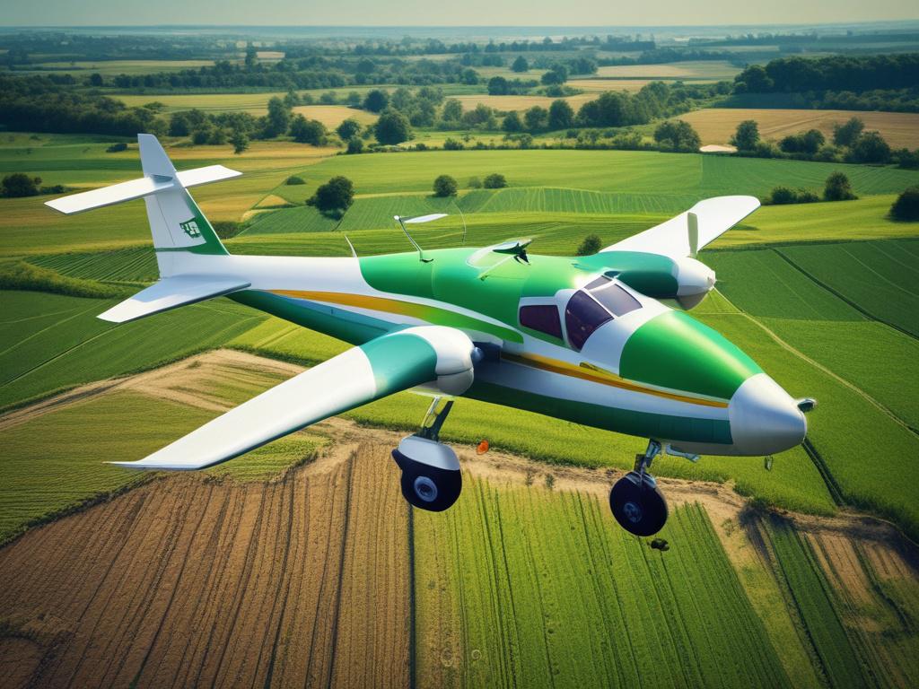 aerial view of a pest control aircraft in action over