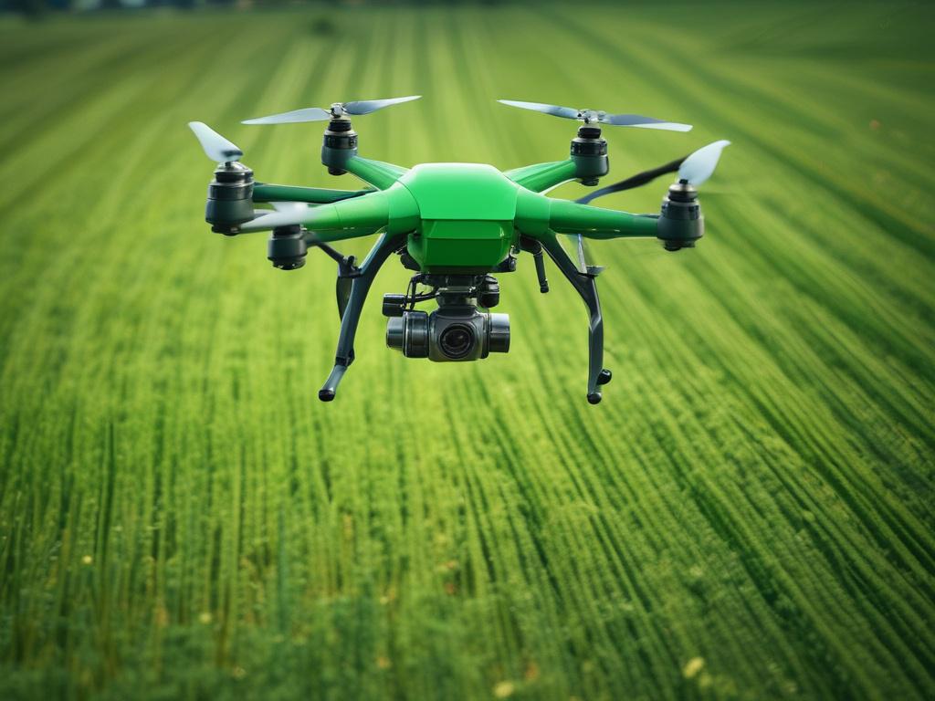 aerial drone spraying crops, close up shot of drone in
