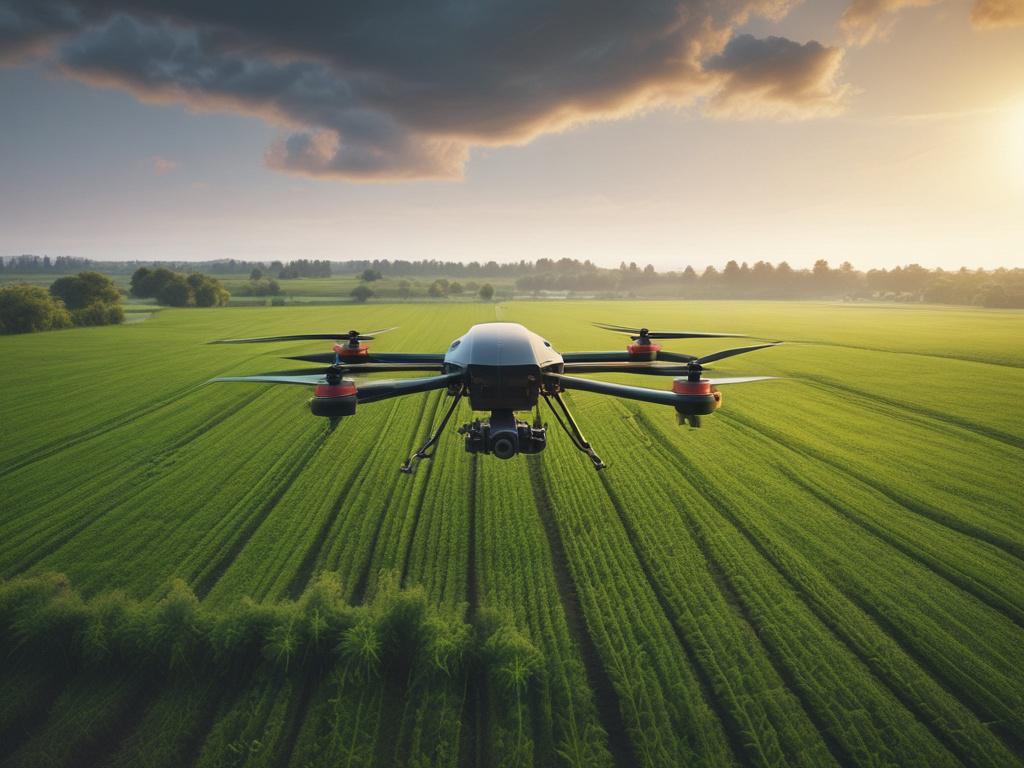 custom aerial application drone, close up shot of drone spraying,