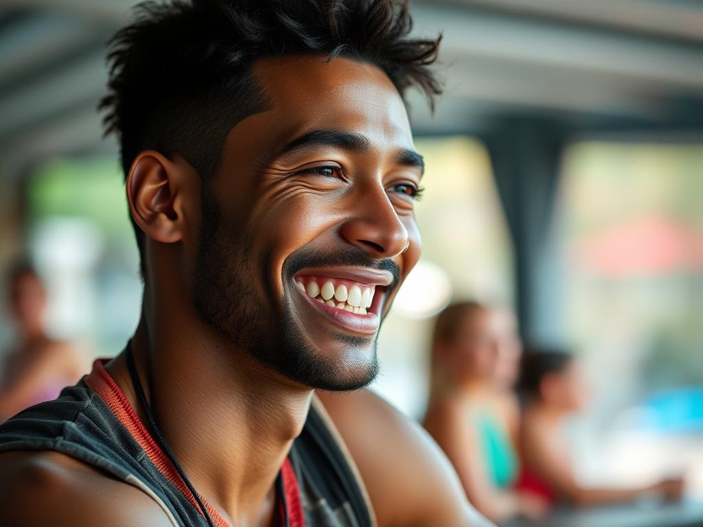 A close up shot of a happy customer giving a