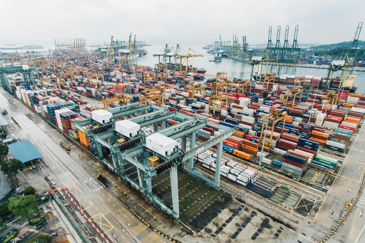 Busy cargo port