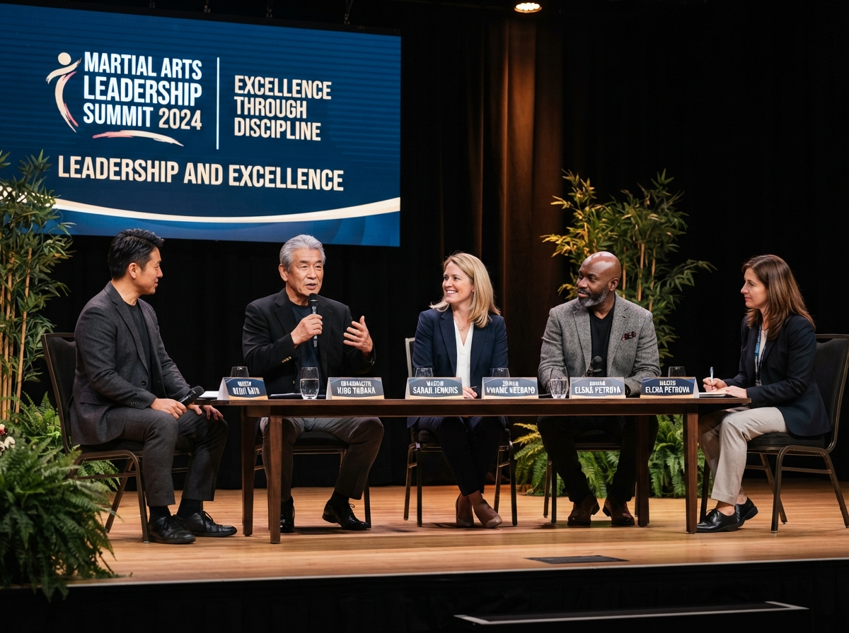 Master Panel - Martial arts masters discussing leadership and excellence
