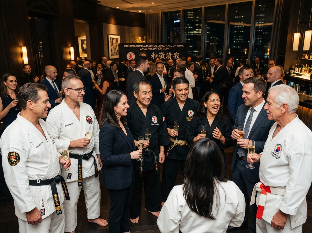 Networking Reception - Grandmasters and sensei mingling at cocktail reception