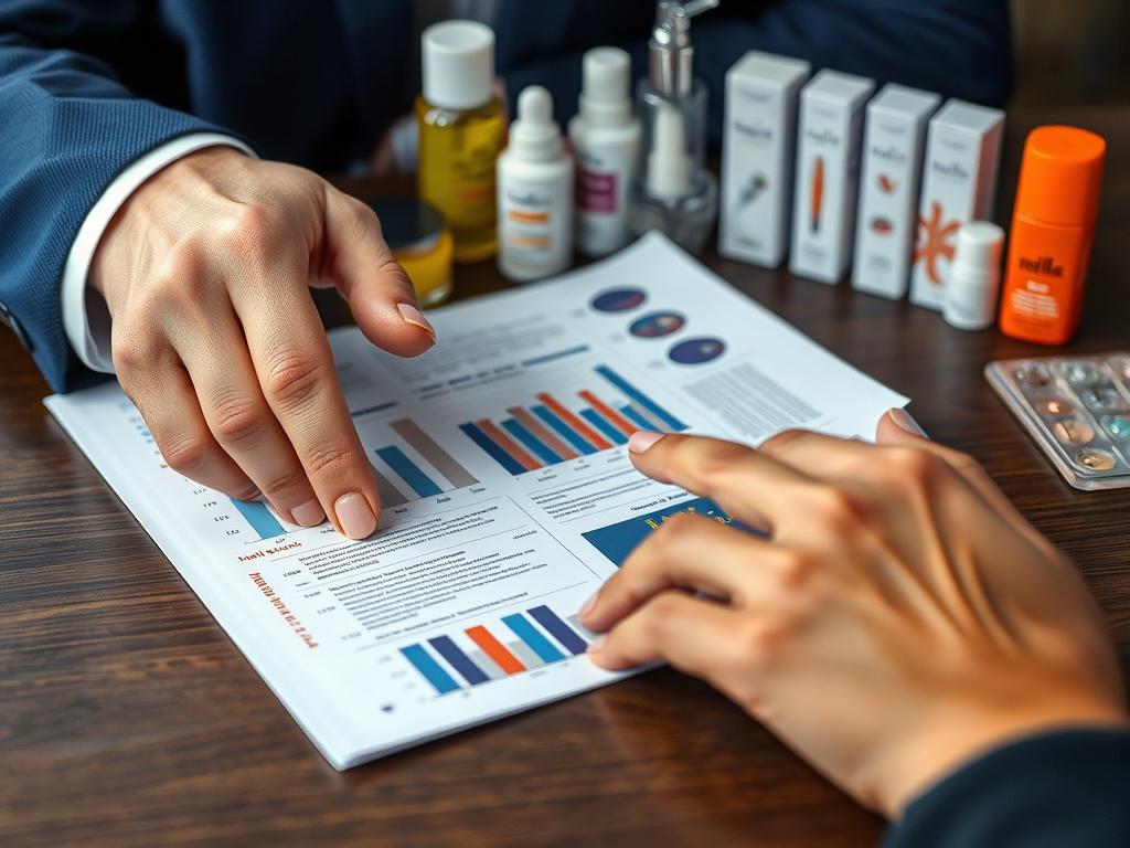A close up shot of a consultant's hand pointing at
