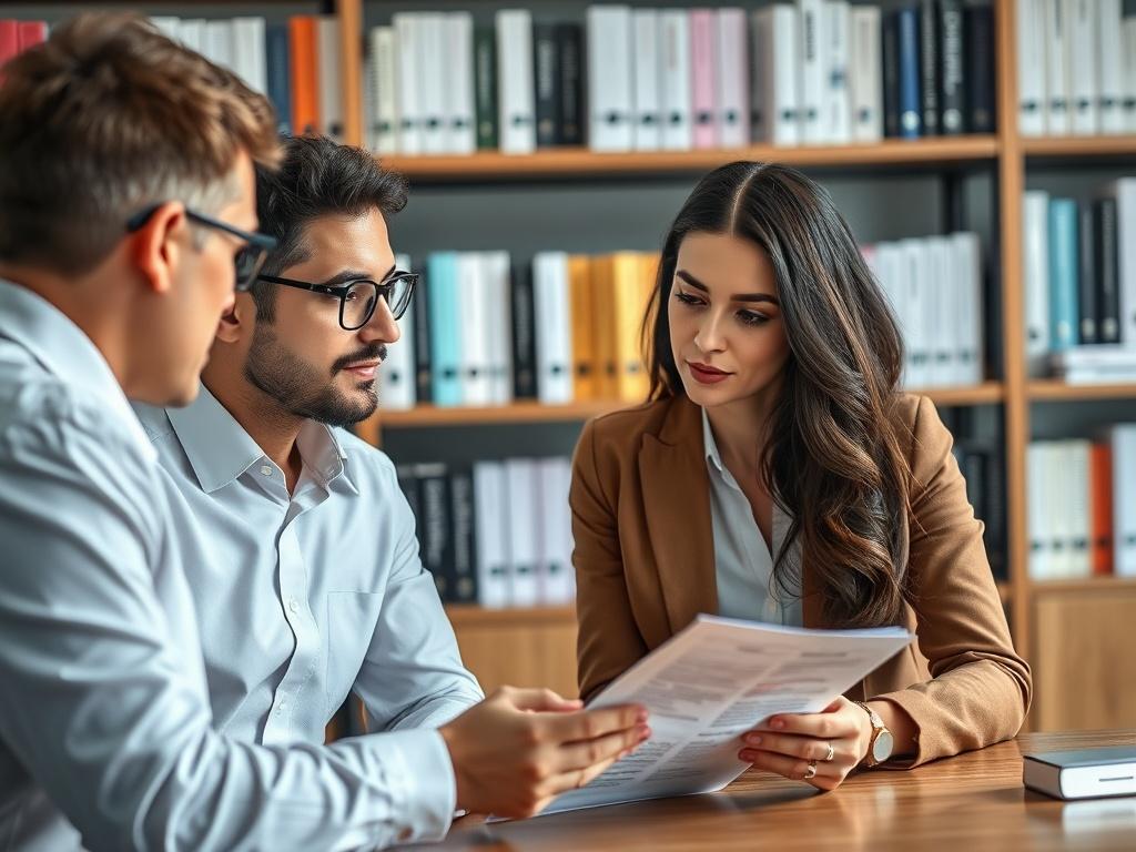 A professional consultation scene featuring a regulatory expert reviewing a