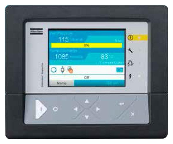 Monitoring screen on air compressor
