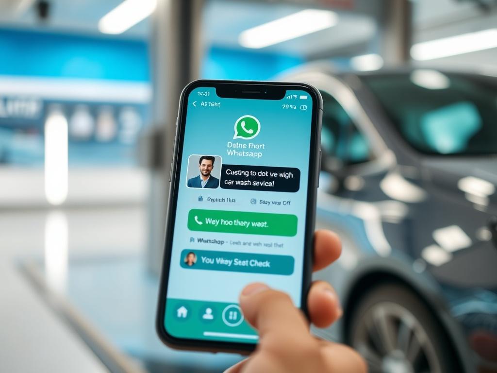 A close up shot of a smartphone displaying a WhatsApp