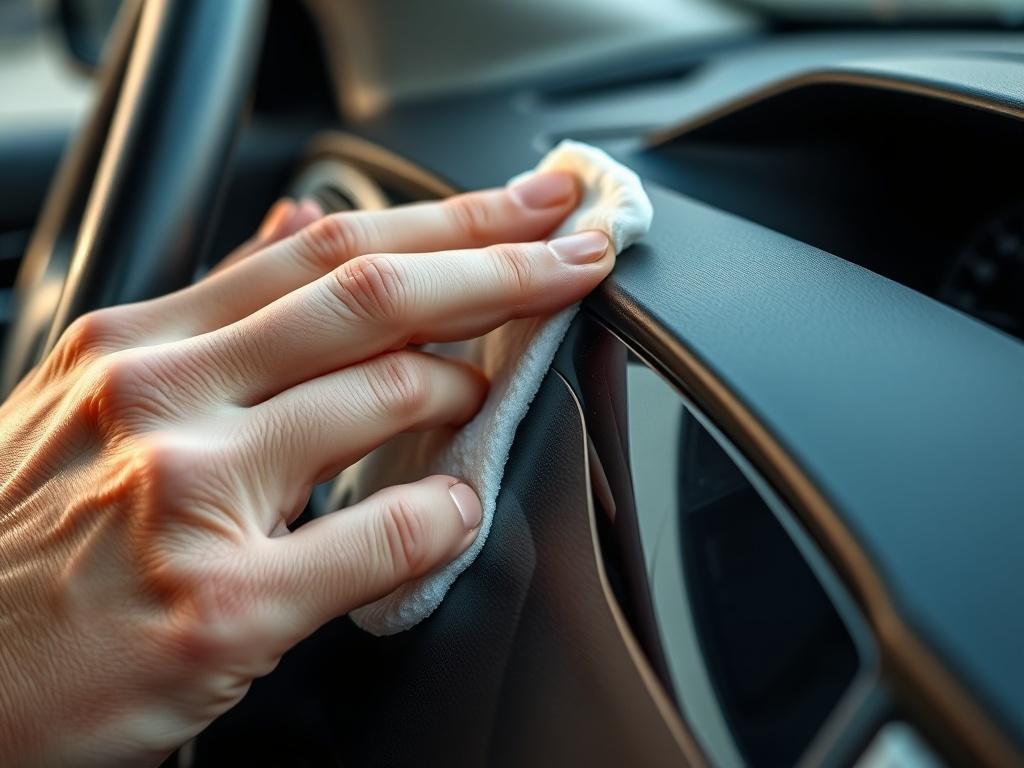 A close up shot of a hand applying polish to