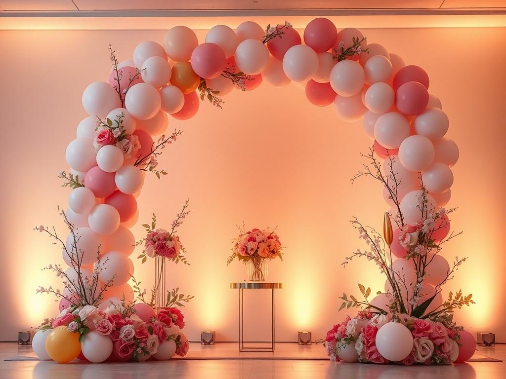A high resolution of a luxurious event setup featuring a