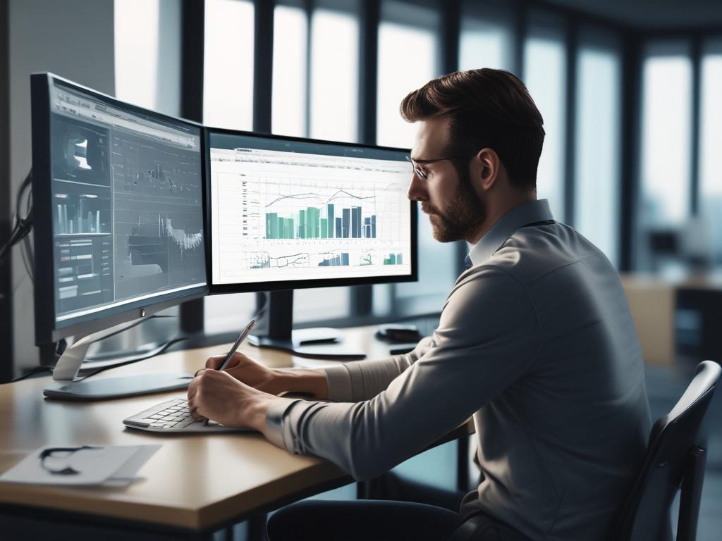 A close up shot of a monitor displaying a portfolio