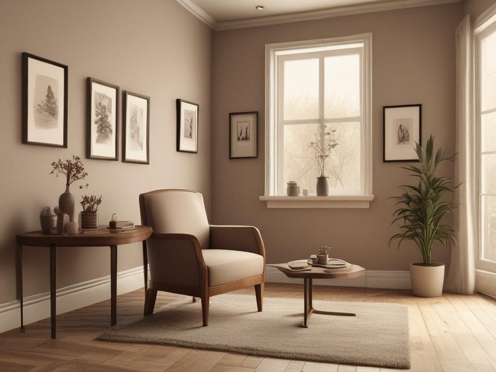 A sepia toned image of a calm and inviting consultation