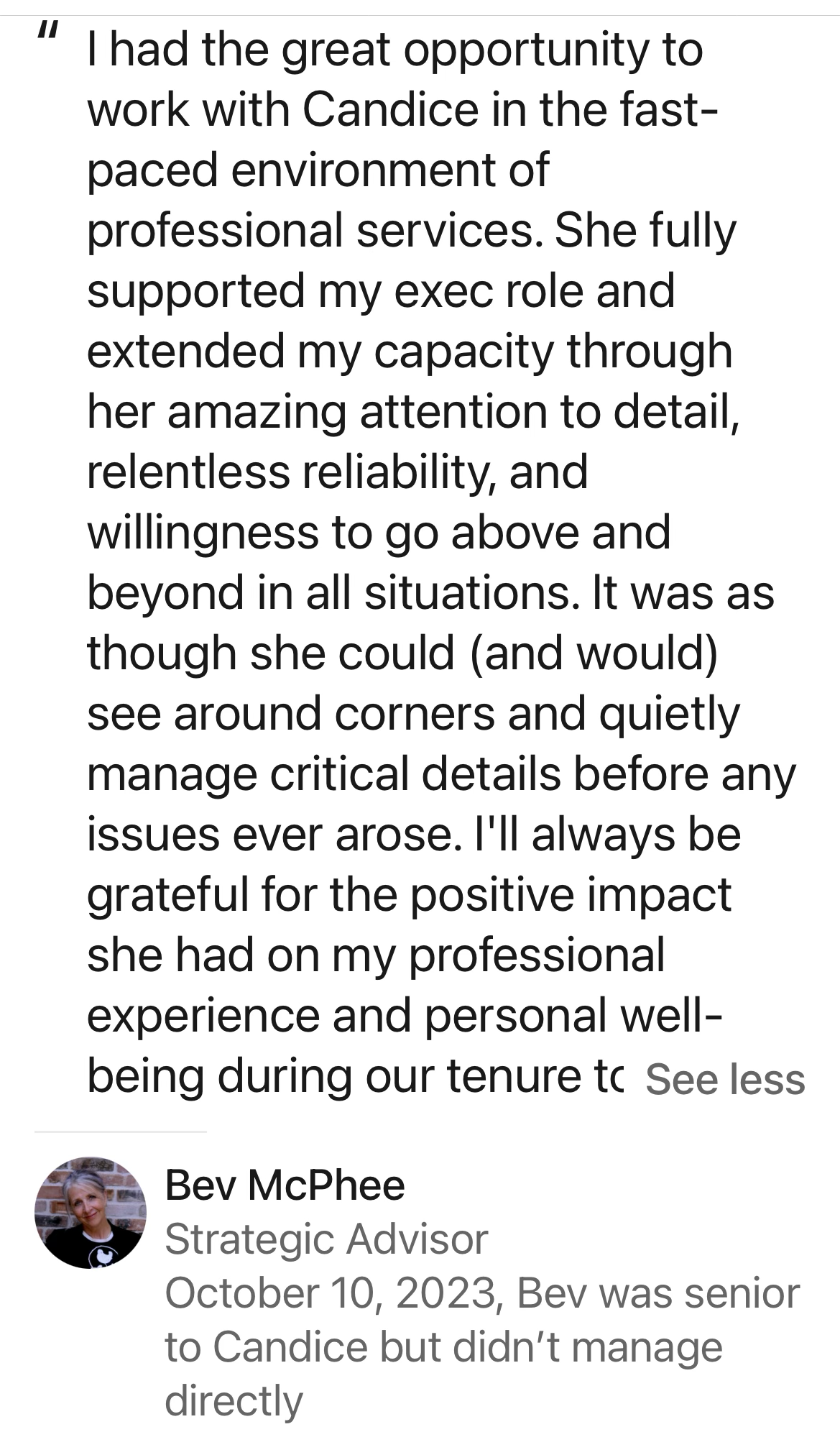 Client review