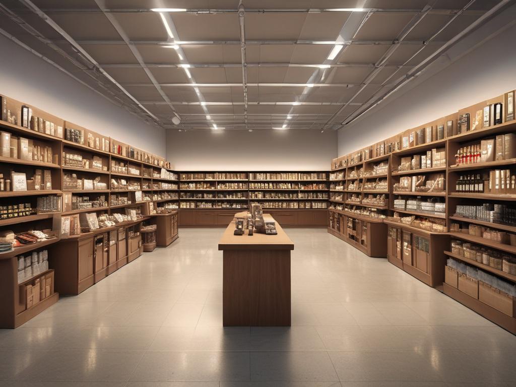 high resolution photorealistic image of a modern retail environment, showcasing