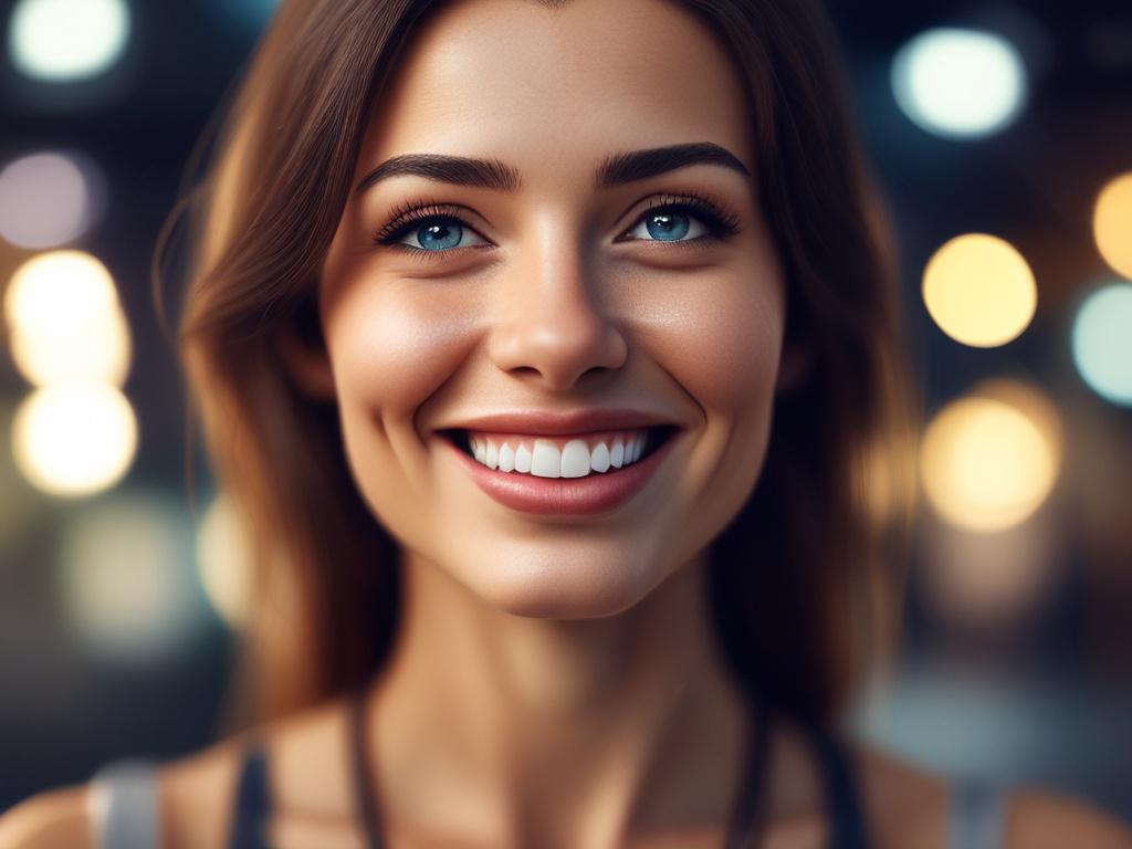 A hyper realistic close up shot of a stunning woman