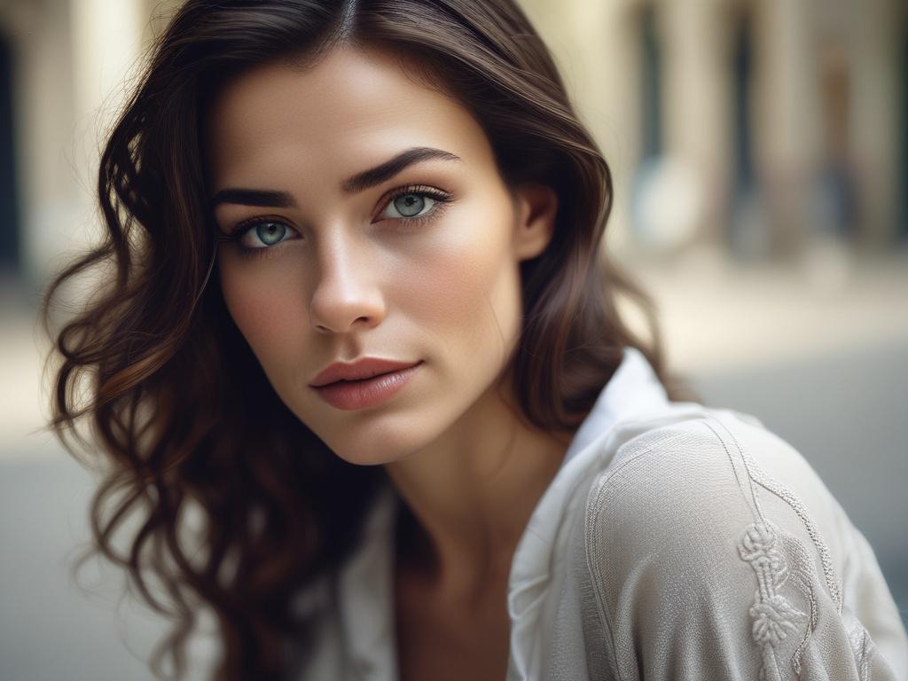 A hyper realistic close up shot of a beautiful, elegant