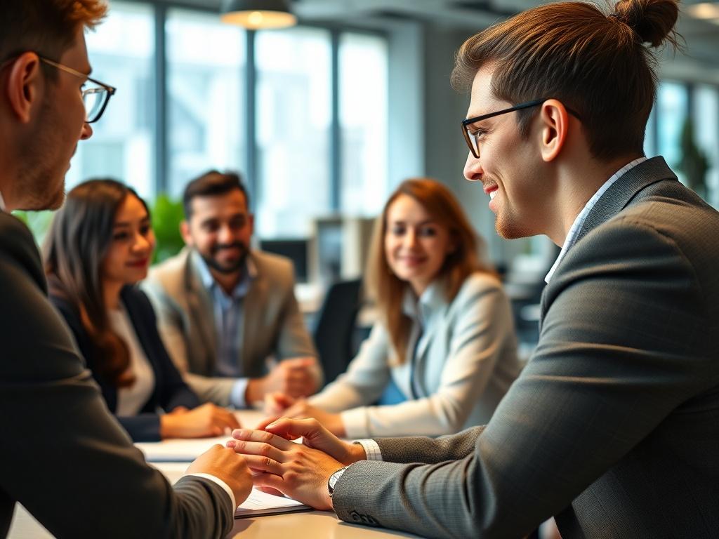 A realistic high resolution close up of a professional recruiter