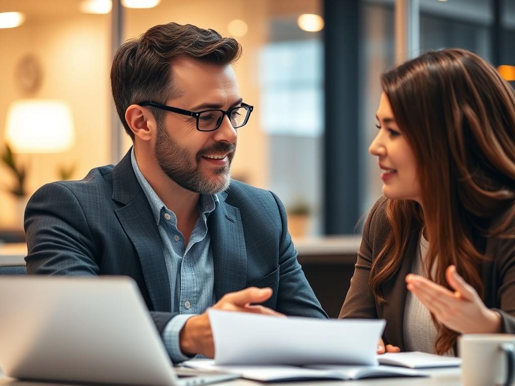 A close up shot of a professional recruiter engaged in