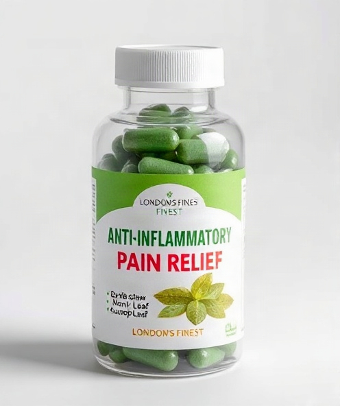 Anti-Inflammatory pain relief supplement product with label