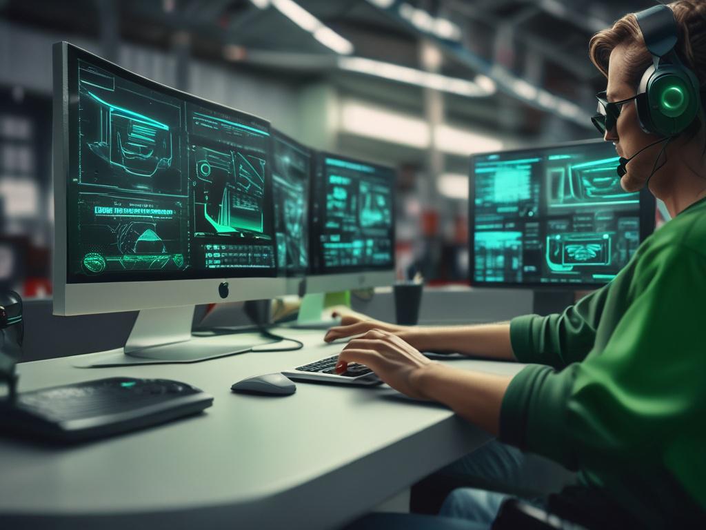 A hyper realistic close up of a technical support specialist