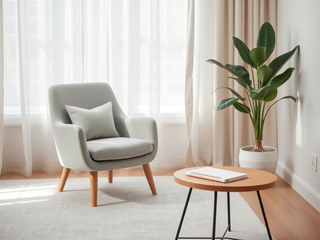 A tranquil coaching environment with a comfortable chair and a