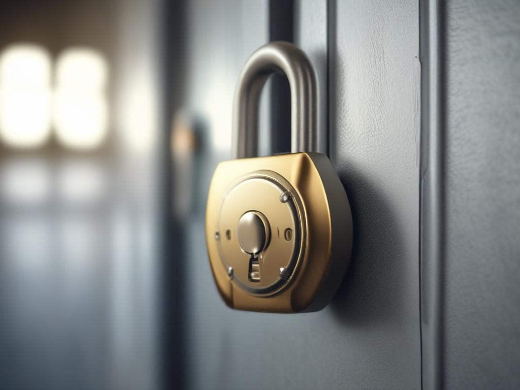 A hyper realistic close up shot of a secure lock