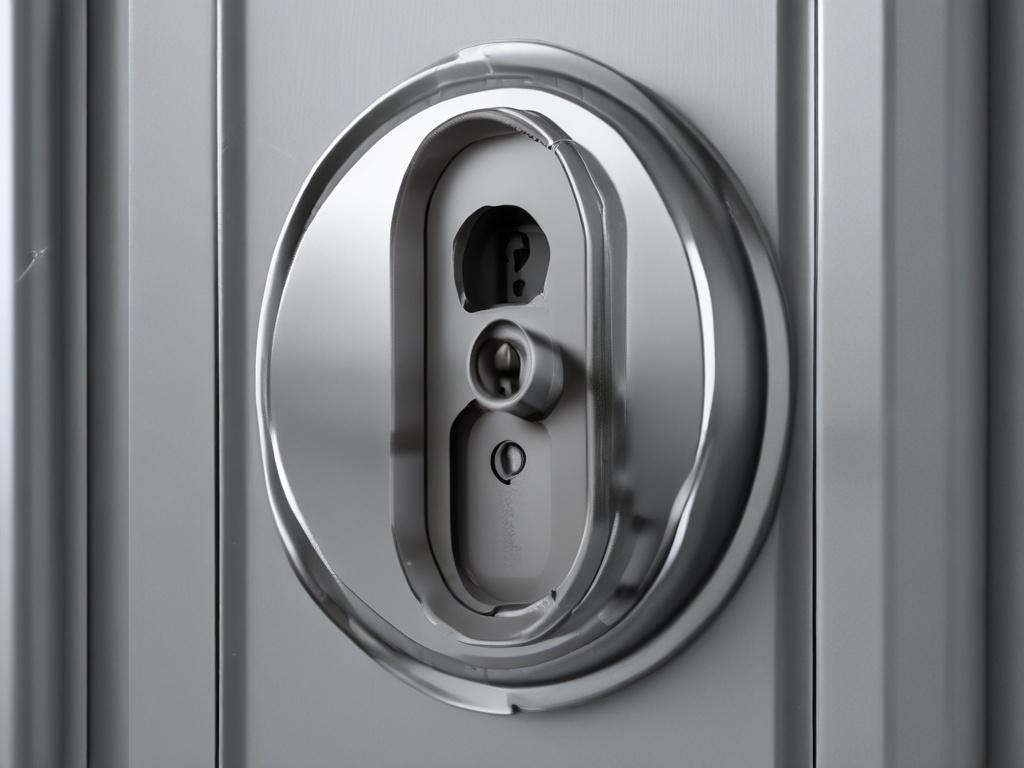A hyper-realistic close-up shot of a modern digital lock on a sleek surface, symbolizing data security. The lock should be shiny and detailed, reflecting light in a way that emphasizes its strength. The background should be softly blurred to keep the focus on the lock, with a color palette that includes shades of green, particularly rgb(50, 170, 39), to convey a sense of safety and trust.