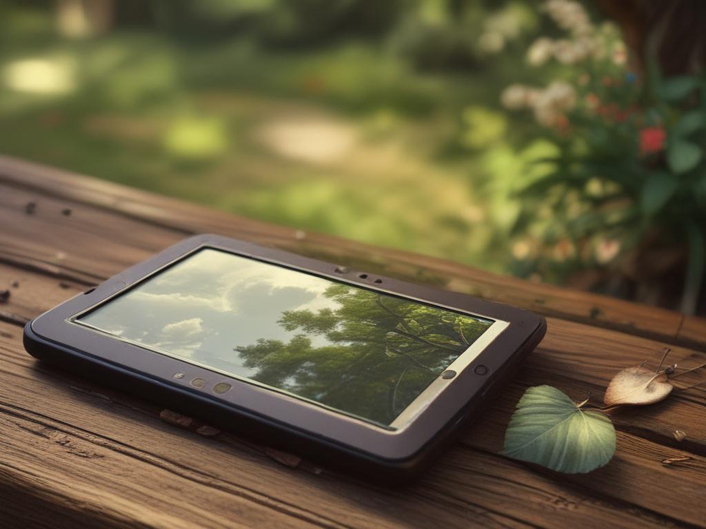 A single refurbished electronic device, such as a tablet, placed