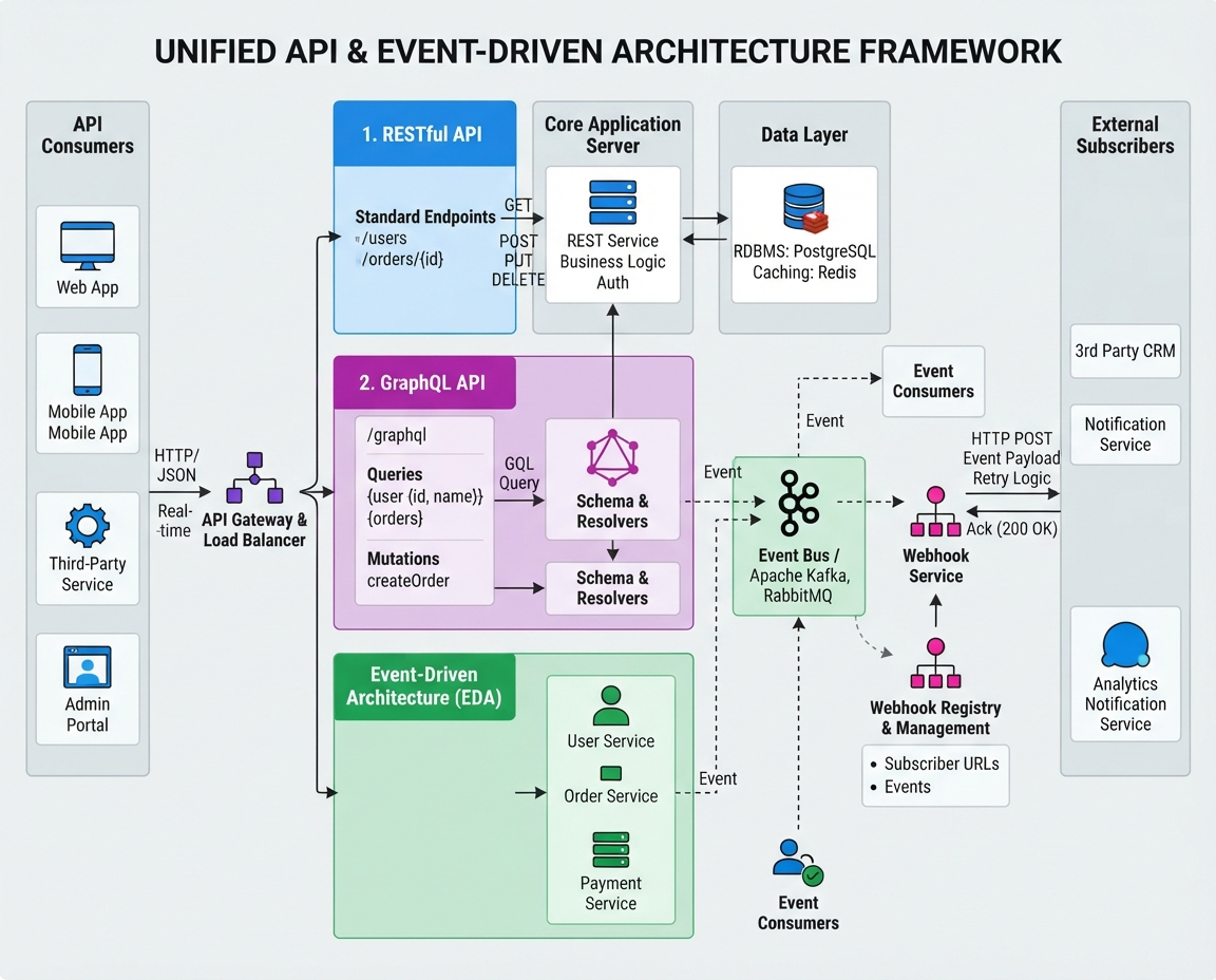 API architecture and integration framework diagram